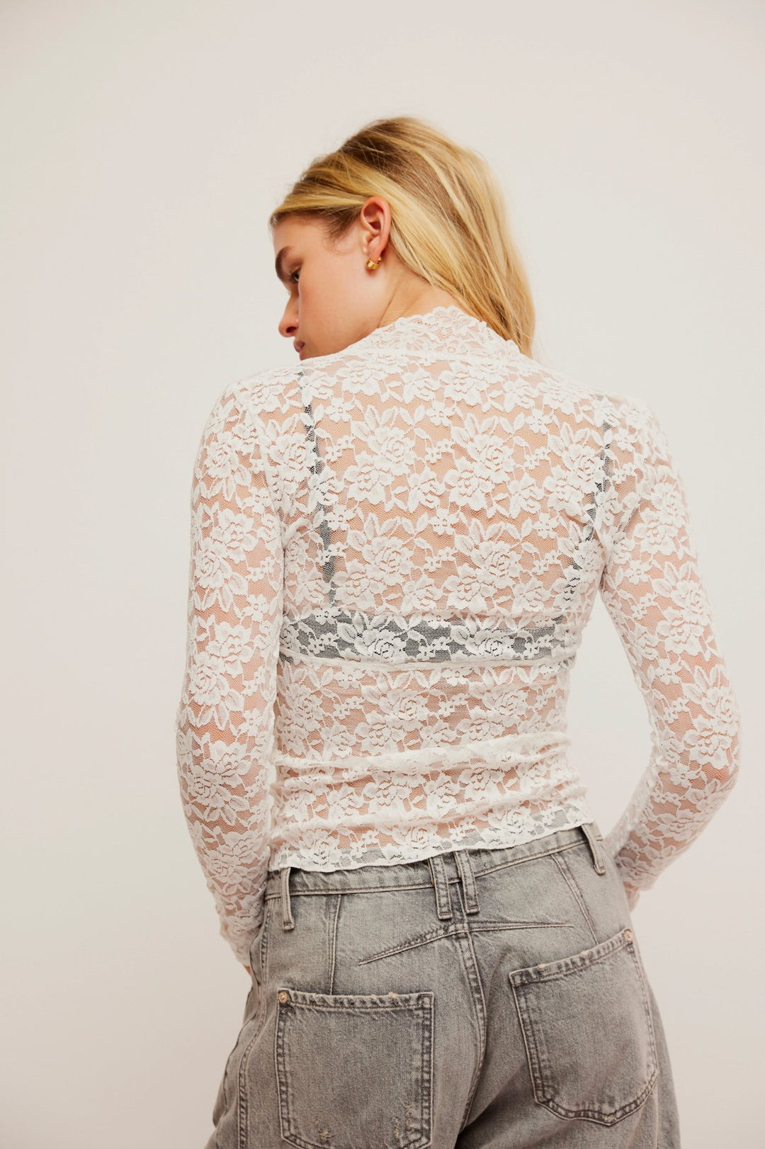 Free People TopALL DAY LACE LONG SLEEVE