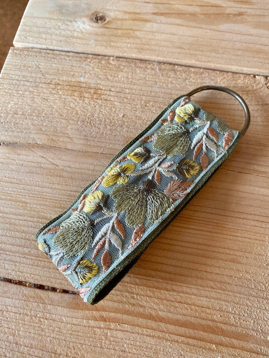 KeychainFlora in Green Fabric Keychain