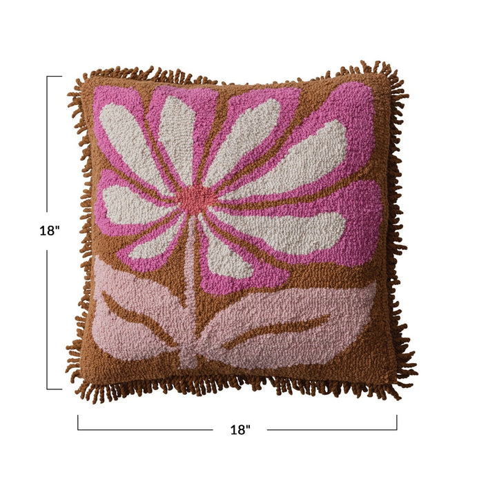 throw pillowFlower & Fringe Tufted Pillow