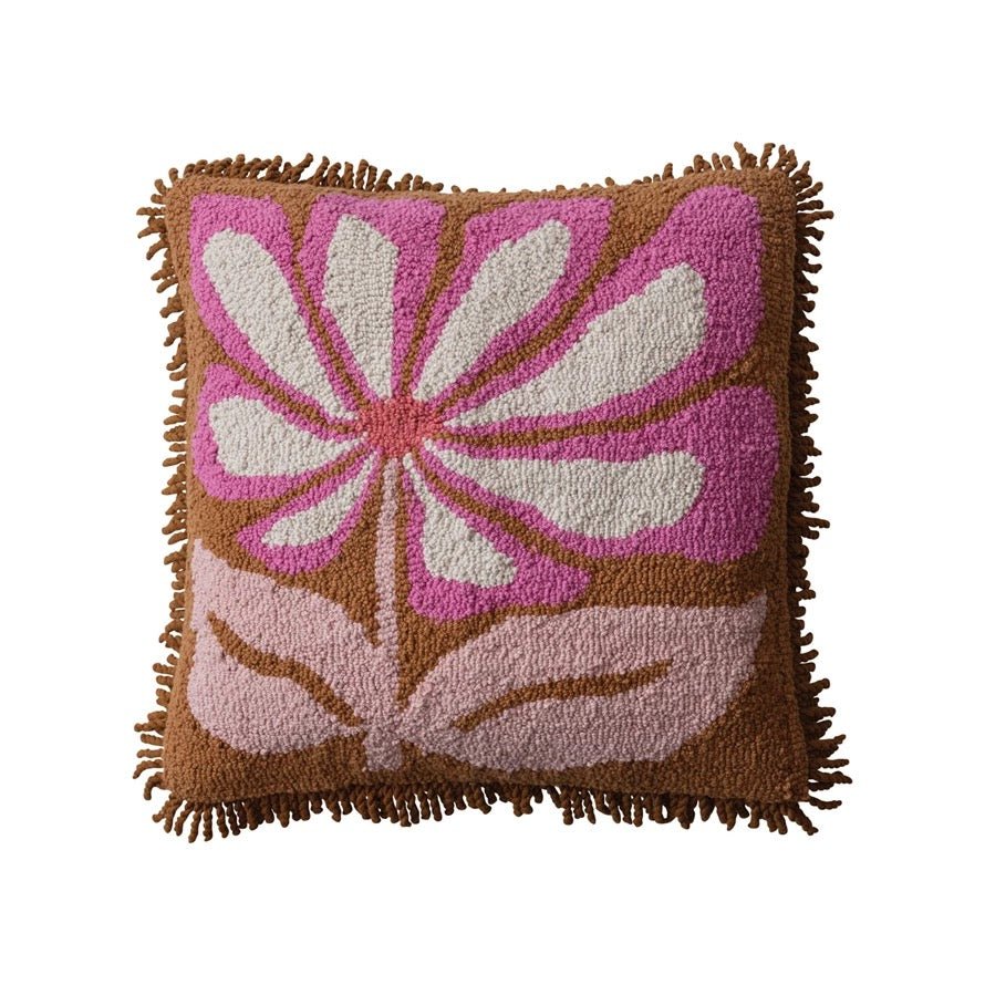 throw pillowFlower & Fringe Tufted Pillow