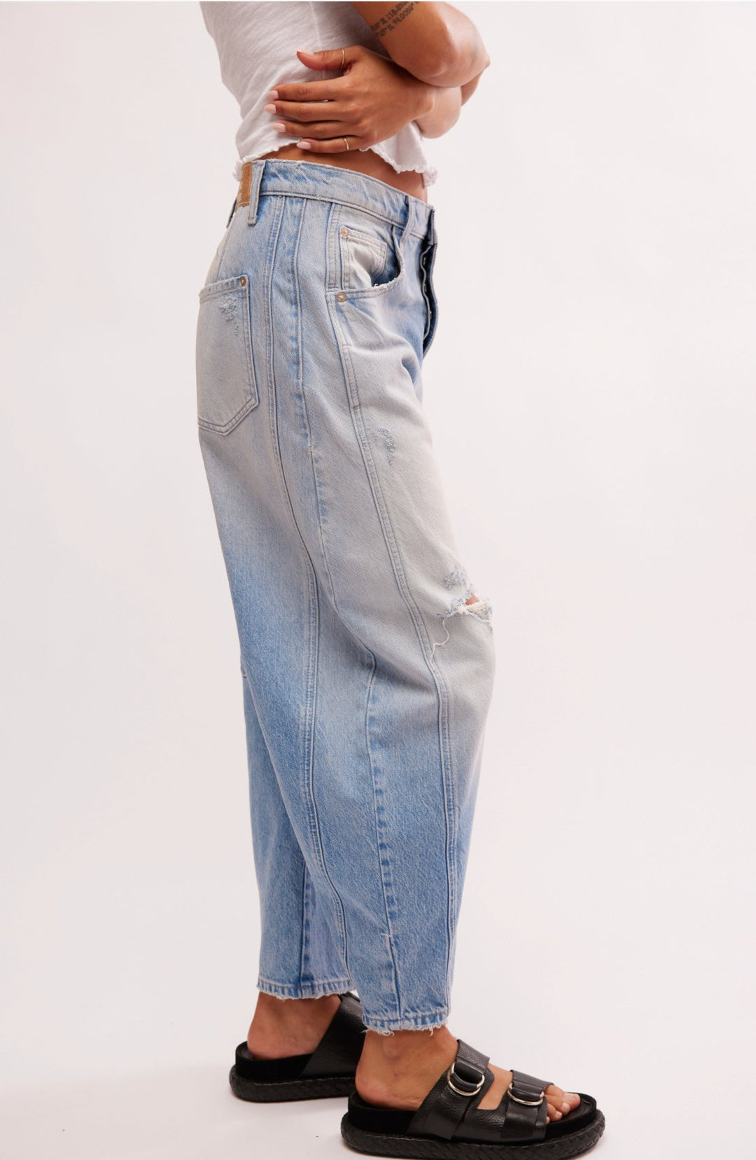 JeansGood Luck Mid - Rise Barrel Jean | Free People