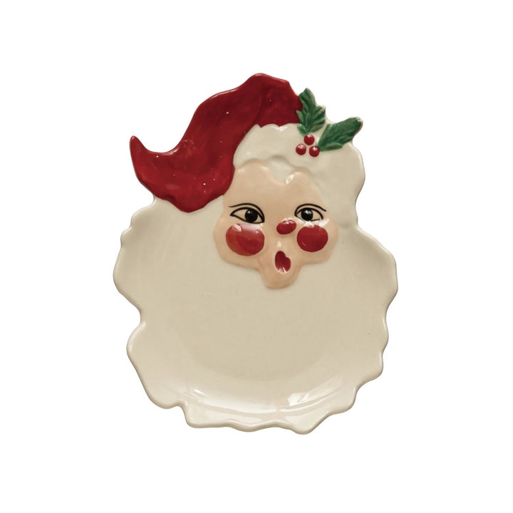 PlatesHand - Painted Stoneware Santa Dish