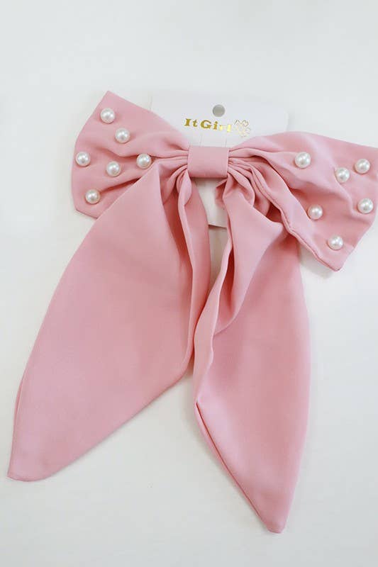 Hair BowPearl Beaded French Bow