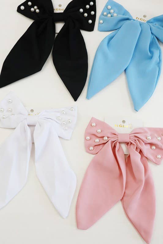 Hair BowPearl Beaded French Bow