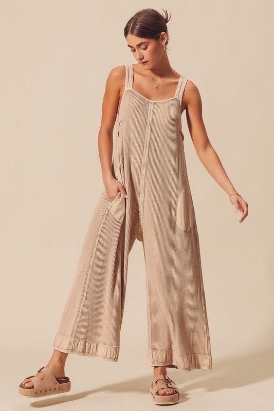 JumpsuitWaffle Wide Leg Jumpsuit