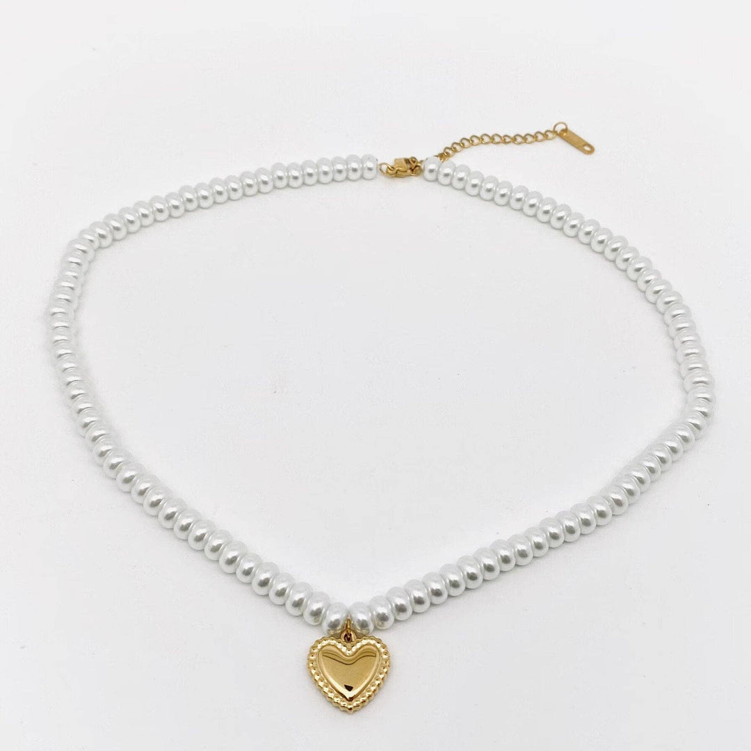 JewelryX’s & O's Pearl 18kl Heart Necklace