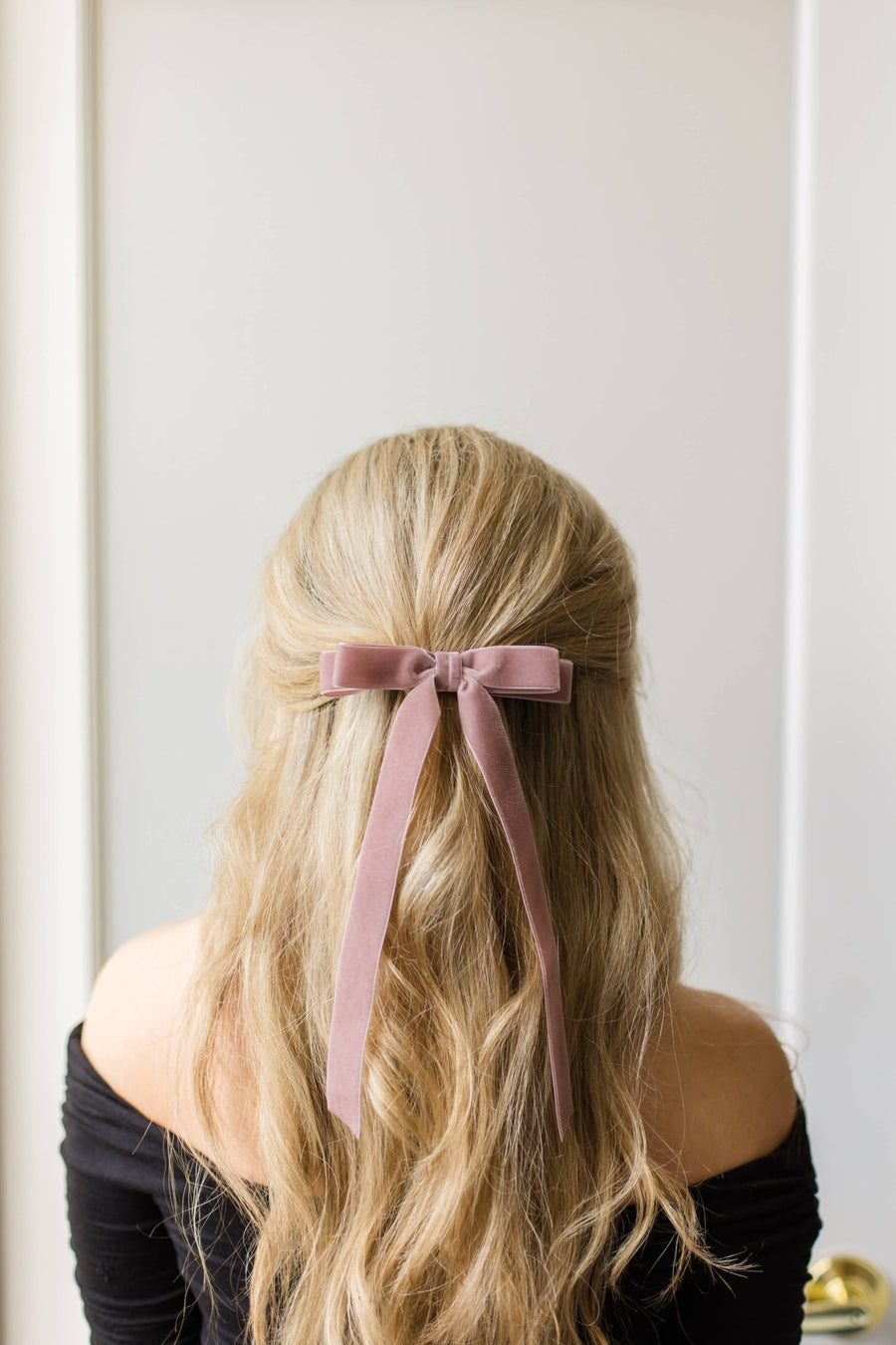 Hair BowAlice Long Bow Barrette Dusty Mauve