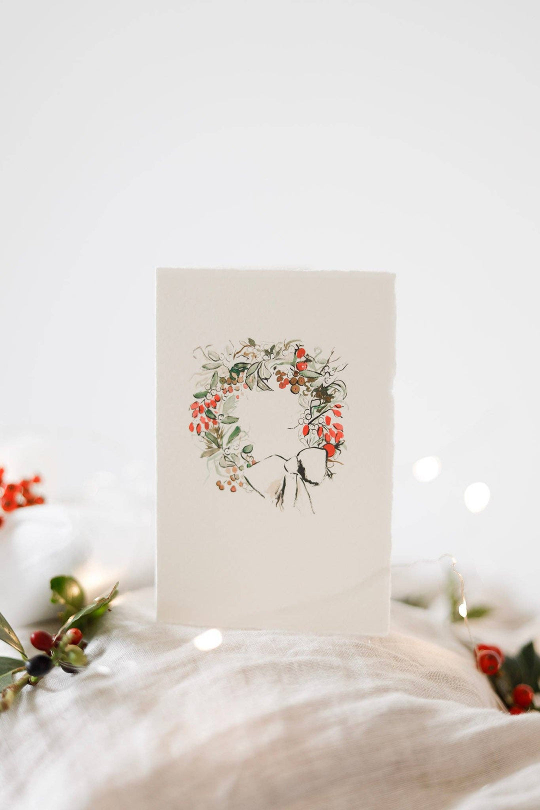 CardsBerry Wreath Christmas Card