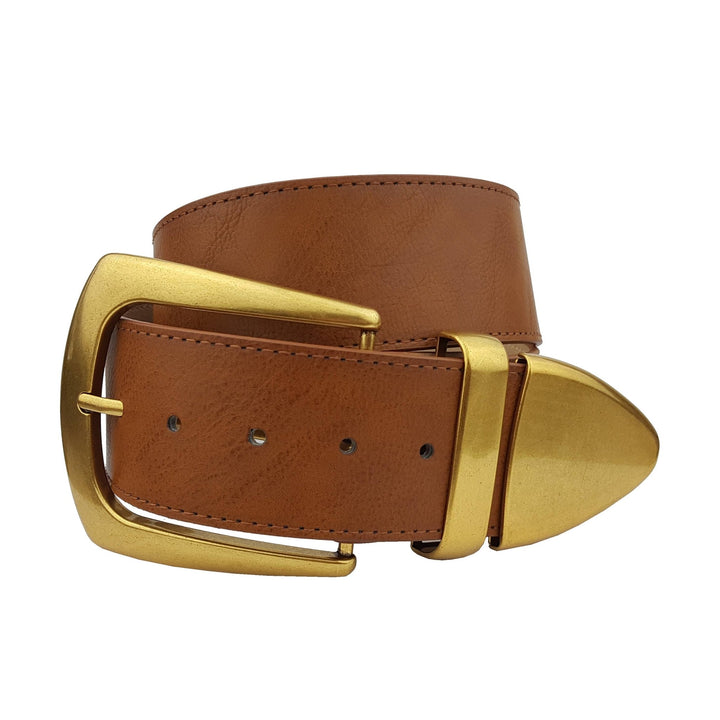 BeltBlack Wide West Buckle Loop Tip Belt