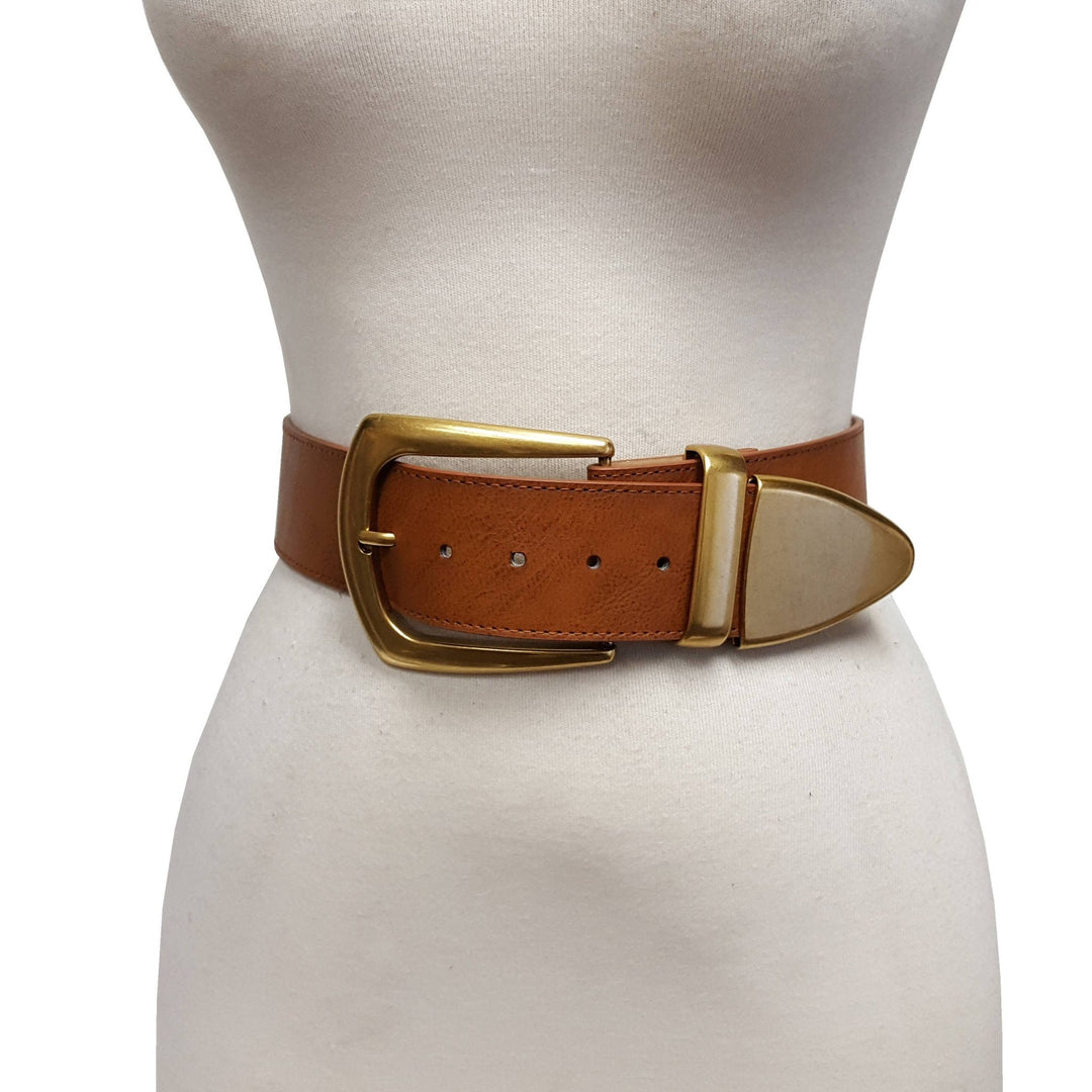 BeltBlack Wide West Buckle Loop Tip Belt