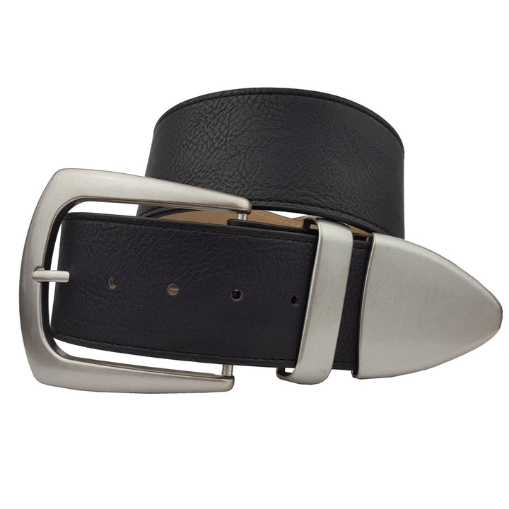 BeltBrown Wide West Buckle Loop Tip Belt