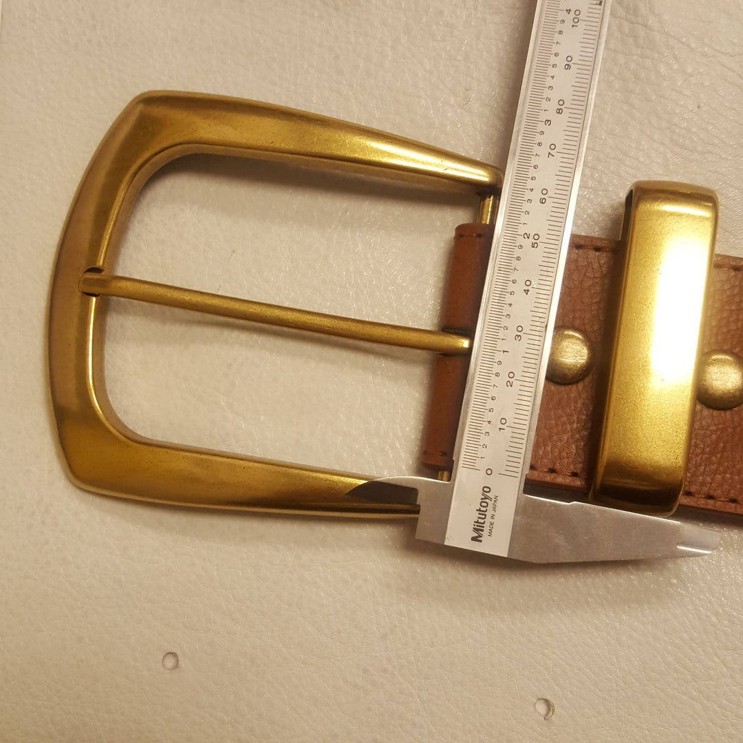 BeltBrown Wide West Buckle Loop Tip Belt