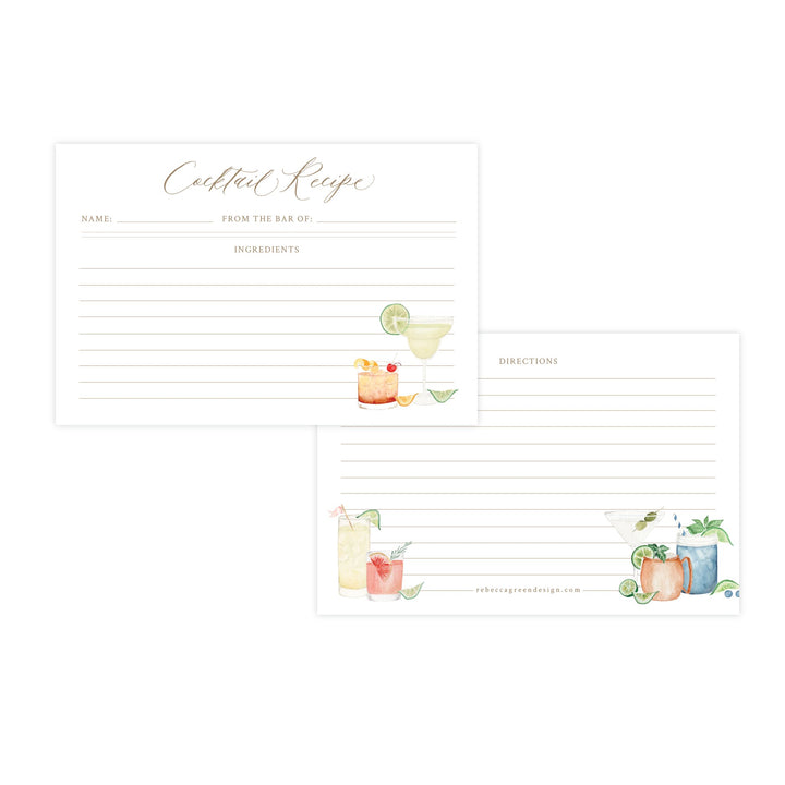 Recipe CardsCocktail Recipe Cards