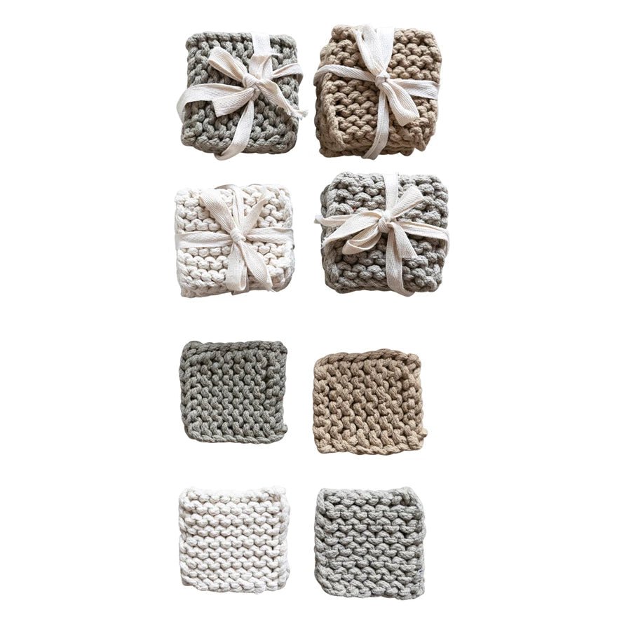 CoastersCotton Crocheted Coasters, Set of 4