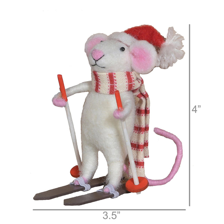 Christmas OrnamentFelt Skier Mouse Ornament