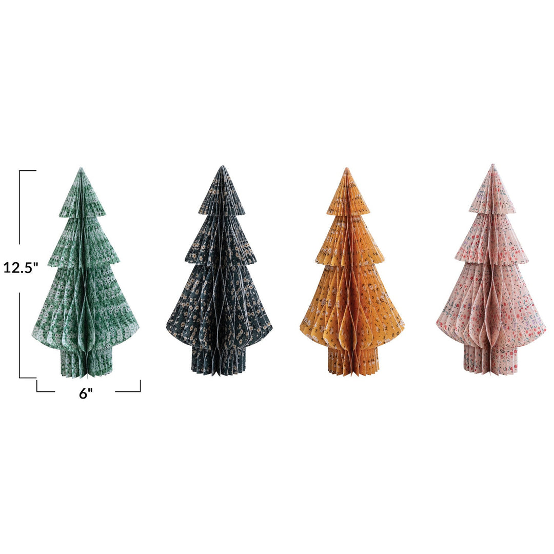 Holiday OrnamentsPaper Folding Honeycomb Tree w/ Chintz Pattern