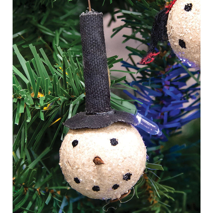 Christmas OrnamentPrimitive Top Hat Snowman Head Ornament