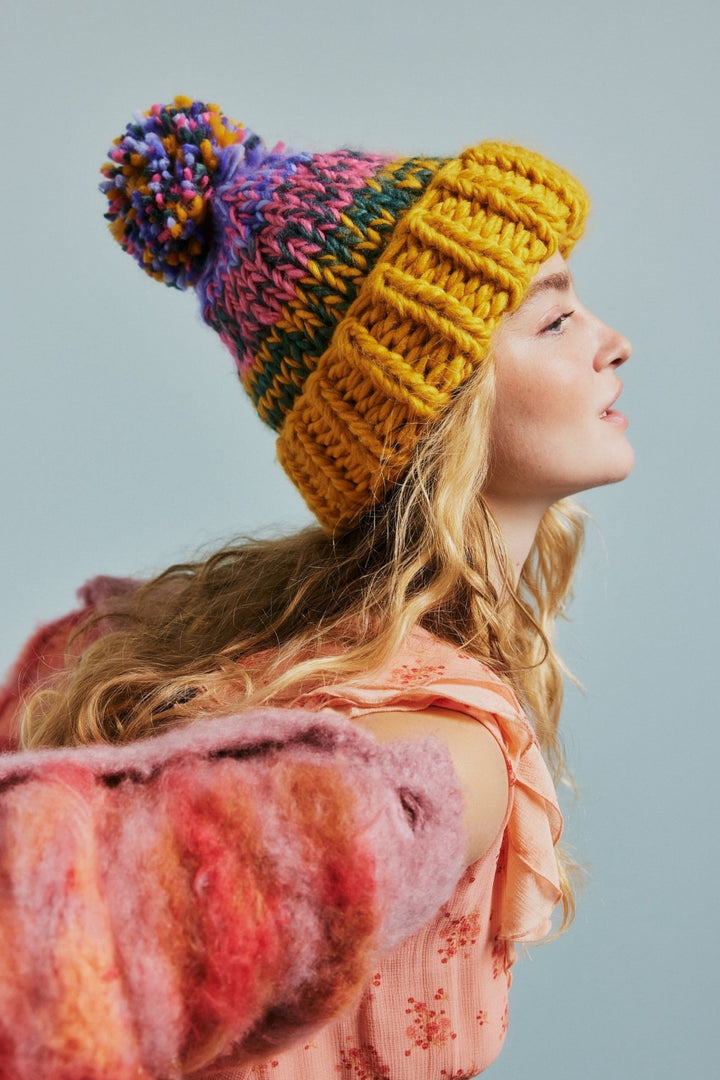 HatTide Stripe Knit Pom Beanie | Free People